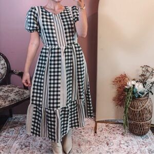 Classic Black and White Checkered Dress